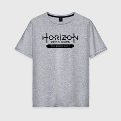 Женская футболка оверсайз Horizon forbidden west - logo