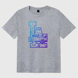 Женская футболка оверсайз Los angeles lakers баскетбол