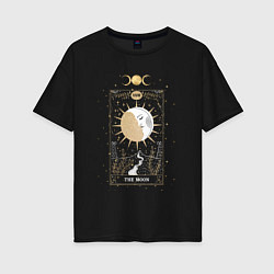 Женская футболка оверсайз Карта Таро луна эзотерика мистика
