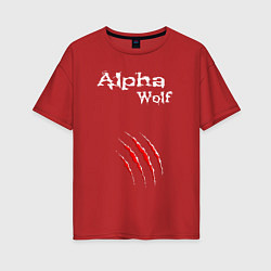 Женская футболка оверсайз Alpha Wolf Альфа Волк