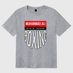 Футболка оверсайз женская Мухаммед Али - легенда мирового бокса, цвет: меланж