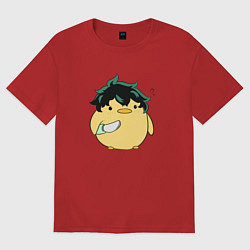 Футболка оверсайз женская Опасный Мидория My Hero Academia, цвет: красный