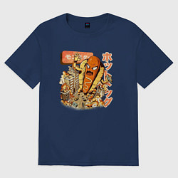 Женская футболка оверсайз Хотдожный монстр