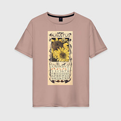 Женская футболка оверсайз Kalenderblad Augustus Met Zonnebloemen Винтажный к