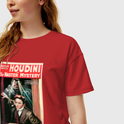 Футболка оверсайз женская Poster Harry Houdini Episode Eight, цвет: красный — фото 2