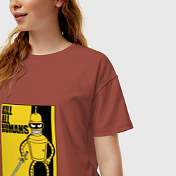 Футболка оверсайз женская Bender - Kill Bill, цвет: кирпичный — фото 2
