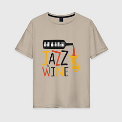Женская футболка оверсайз Jazz & Wine