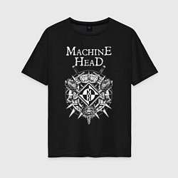 Футболка оверсайз женская Machine Head арт, цвет: черный