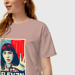 Футболка оверсайз женская Stranger Things Eleven, цвет: пыльно-розовый — фото 2
