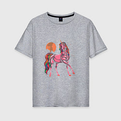 Женская футболка оверсайз UNICORN HORSE