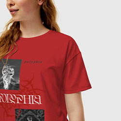 Футболка оверсайз женская Polyphia, цвет: красный — фото 2