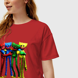 Футболка оверсайз женская GAME POPPY PLAYTIME Mini Huggies, цвет: красный — фото 2