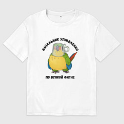 Футболка оверсайз женская Начальник всякой фигни, цвет: белый