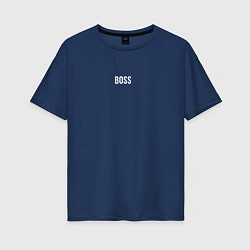 Женская футболка оверсайз Boss White Text