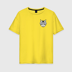 Женская футболка оверсайз Морда кота Мейн-куна