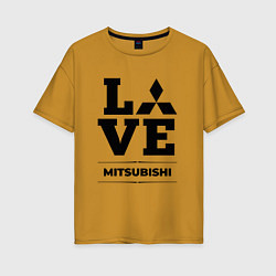 Футболка оверсайз женская Mitsubishi Love Classic, цвет: горчичный