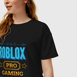 Футболка оверсайз женская Игра Roblox PRO Gaming, цвет: черный — фото 2