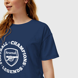 Футболка оверсайз женская Символ Arsenal и надпись Football Legends and Cham, цвет: тёмно-синий — фото 2
