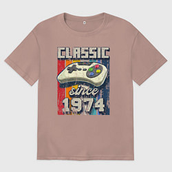 Футболка оверсайз женская Классика 1974 года, цвет: пыльно-розовый