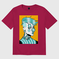 Футболка оверсайз женская Клоун-панк, цвет: маджента
