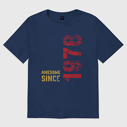 Футболка оверсайз женская Потрясающий человек с 1978 года, цвет: тёмно-синий