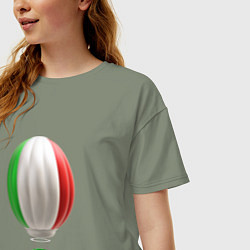 Футболка оверсайз женская 3d aerostat Italy flag, цвет: авокадо — фото 2