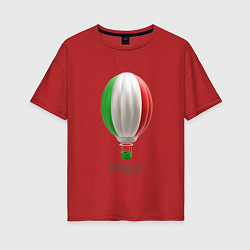 Женская футболка оверсайз 3d aerostat Italy flag