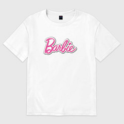 Футболка оверсайз женская Barbie logo, цвет: белый