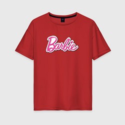 Женская футболка оверсайз Barbie logo