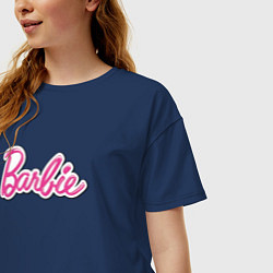 Футболка оверсайз женская Barbie logo, цвет: тёмно-синий — фото 2