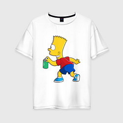 Женская футболка оверсайз Барт Симпсон принт