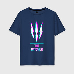 Женская футболка оверсайз The Witcher в стиле Glitch Баги Графики