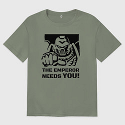 Футболка оверсайз женская Император нуждается в тебе! трафарет, цвет: авокадо