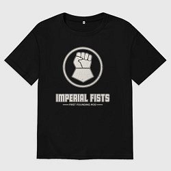 Женская футболка оверсайз Имперские кулаки лого винтаж