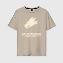 Женская футболка оверсайз Саламандры лого винтаж