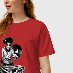 Футболка оверсайз женская Bruce Lee - Vinyl Dj, цвет: красный — фото 2