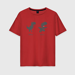 Женская футболка оверсайз Google Dinosaur оставайся на связи