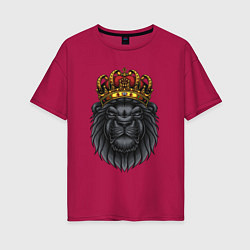 Женская футболка оверсайз Черный царь зверей