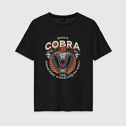 Женская футболка оверсайз Кобра Кай - логотип с Коброй Cobra Kai Logo