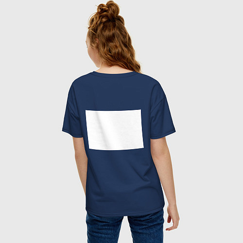 Женская футболка оверсайз Тыква-голова всадника, Джека, PixelArt / Тёмно-синий – фото 4
