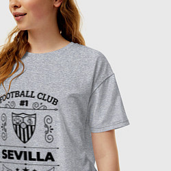 Футболка оверсайз женская Sevilla: Football Club Number 1 Legendary, цвет: меланж — фото 2