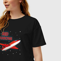 Футболка оверсайз женская Красная Стрела Airplane, цвет: черный — фото 2