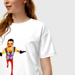 Футболка оверсайз женская Hello Neighbor Привет сосед, цвет: белый — фото 2