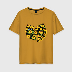 Женская футболка оверсайз Flowers - Wu-Ynag