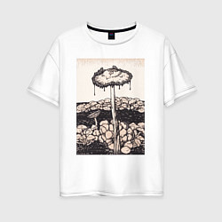 Женская футболка оверсайз Dripping Mushroom
