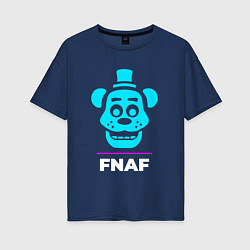 Женская футболка оверсайз Символ FNAF в неоновых цветах