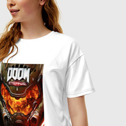 Футболка оверсайз женская Doom eternal - poster, цвет: белый — фото 2