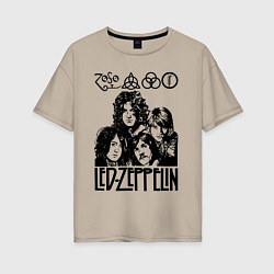 Женская футболка оверсайз Led Zeppelin Black