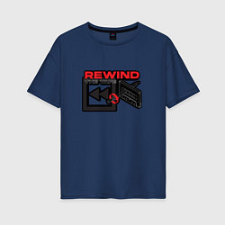 Женская футболка оверсайз Rewind the tape