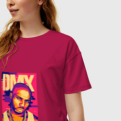 Футболка оверсайз женская DMX Style, цвет: маджента — фото 2